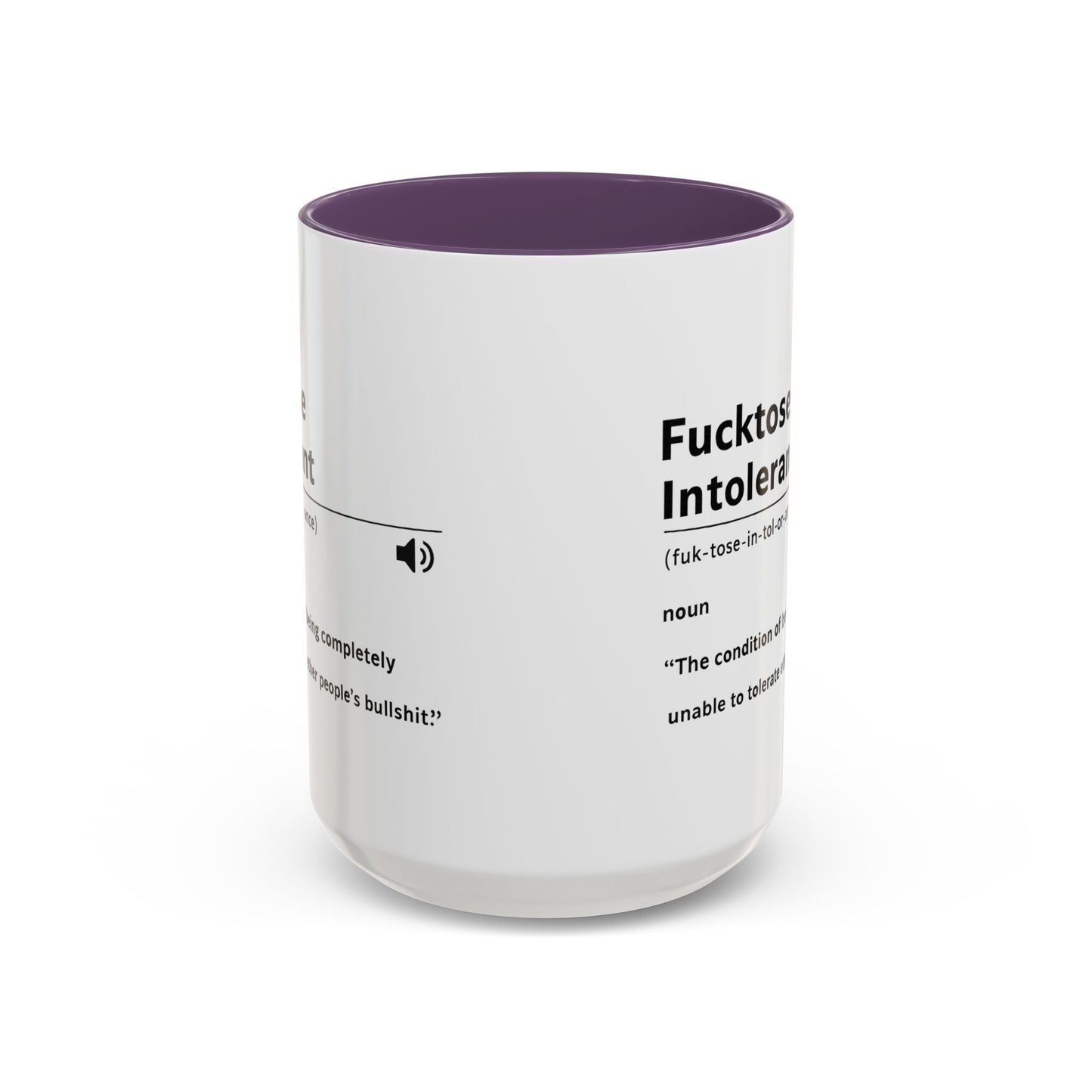 Fucktose Intolerant Definition Mug, Funny Accent Coffee Mug 11oz 15oz, Sarcastic Adult Humor Mug, Gag Gift for Friends
