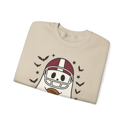 Halloween Ghost Football Sweatshirt, Cozy Crewneck, Unisex Sweatshirt, Fall Apparel, Spooky Season Fashion, Ghost Design