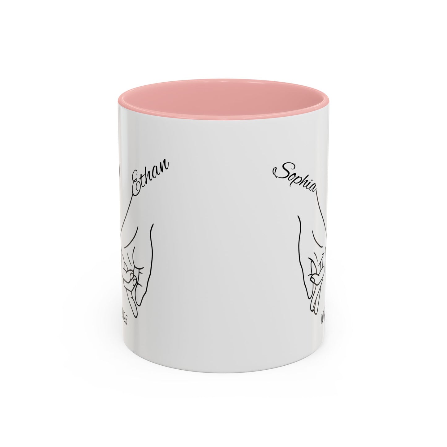 Holding Hands Couple Mug | Personalized Names & Date Coffee Cup | Custom Line Art Love Mug | Valentine Anniversary Gift for Couples