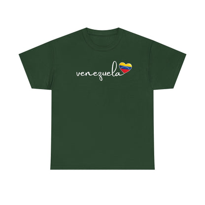 Venezuela Sweatshirt with Heart Flag | Minimalist Country Pride Crewneck | Travel Gift for Her, South America Apparel