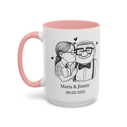You're My Greatest Adventure Coffee Cup, Custom Line Drawing Couple Mug, Anniversary Gift For Husband Wife, Engagement Gift, Valentine's Day