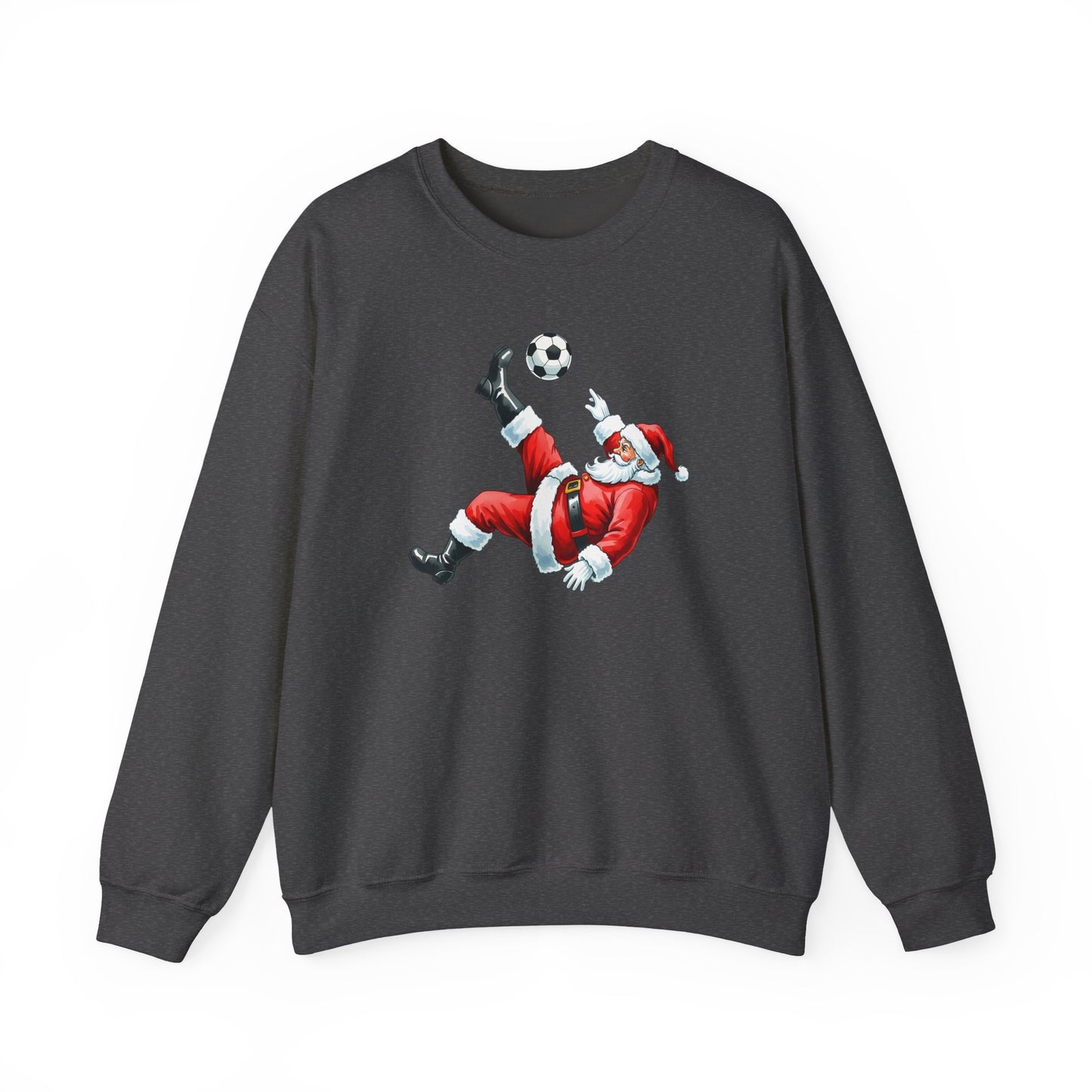 Festive Santa Soccer Crewneck Sweatshirt, Christmas Apparel, Winter Fashion, Holiday Gifts, Sports Lover, Cute Santa Design