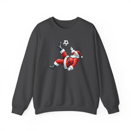 Festive Santa Soccer Crewneck Sweatshirt, Christmas Apparel, Winter Fashion, Holiday Gifts, Sports Lover, Cute Santa Design