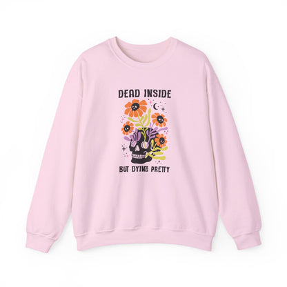 Whimsical Skull Sweatshirt, Cozy Gothic Sweatshirt, Funny Graphic Crewneck, Edgy Gift for Her, Casual Fall Fashion