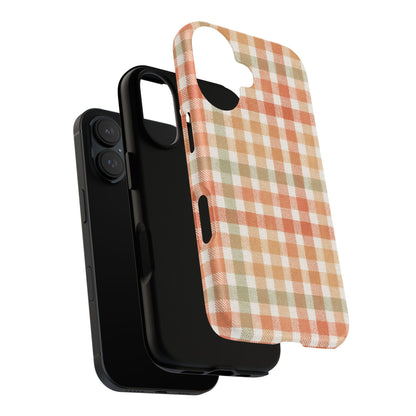 Boho Checkered Phone Case | Neutral Aesthetic Plaid Case | Retro Minimalist Check Design | iPhone Cover | Samsung Cover