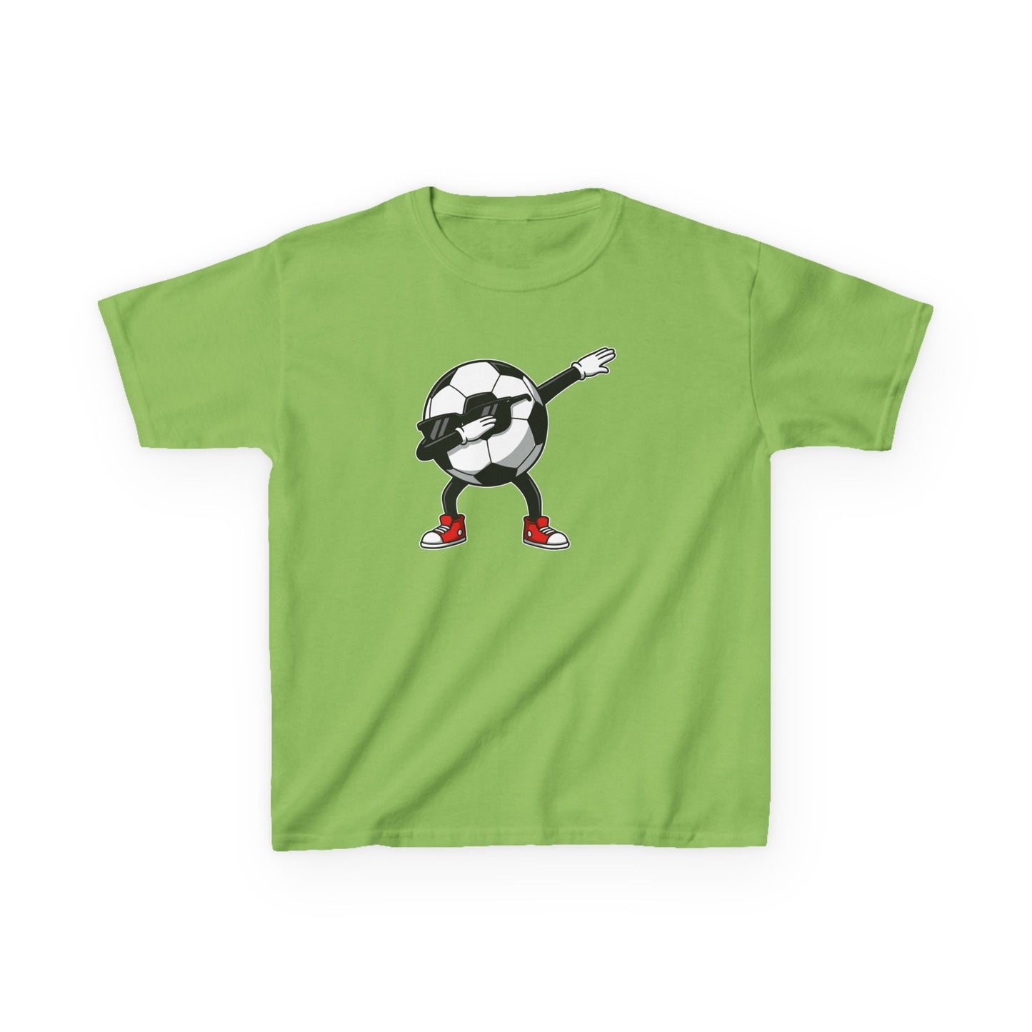 Dabbing Soccer Ball Kids T-Shirt, Cartoon Football Tee for Boys Girls, Sporty Youth Soccer Graphic Shirt, Football Fan shirt