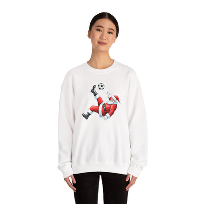 Festive Santa Soccer Crewneck Sweatshirt, Christmas Apparel, Winter Fashion, Holiday Gifts, Sports Lover, Cute Santa Design