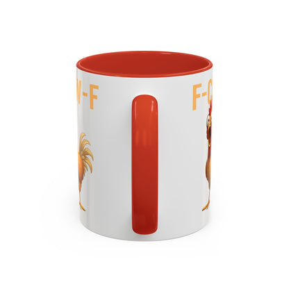 Funny Rooster Mug F-CAW-F Chicken Coffee Mug, Adult Humor Farm Animal Cup, Chicken Meme Mug, Gag Gift 11oz 15oz