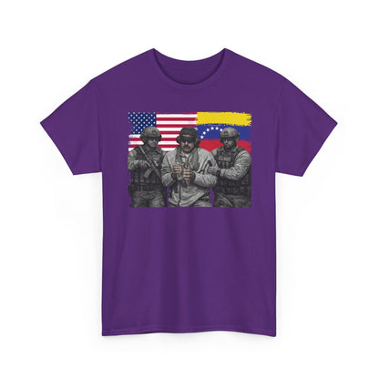 American and Venezuelan Flag Soldiers Tee, Nicolas Maduro Arrest Deportation Photo Tee T-shirt | Political Protest Graphic