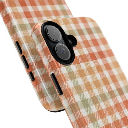 Boho Checkered Phone Case | Neutral Aesthetic Plaid Case | Retro Minimalist Check Design | iPhone Cover | Samsung Cover