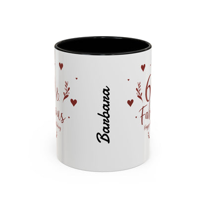 Personalized 60th Birthday Coffee Mug 60 & Fabulous, Birthday Gift, Custom Mug, Fun Coffee Cup, Celebration Drinkware, Personalized Present