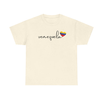 Venezuela Sweatshirt with Heart Flag | Minimalist Country Pride Crewneck | Travel Gift for Her, South America Apparel