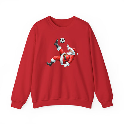Festive Santa Soccer Crewneck Sweatshirt, Christmas Apparel, Winter Fashion, Holiday Gifts, Sports Lover, Cute Santa Design
