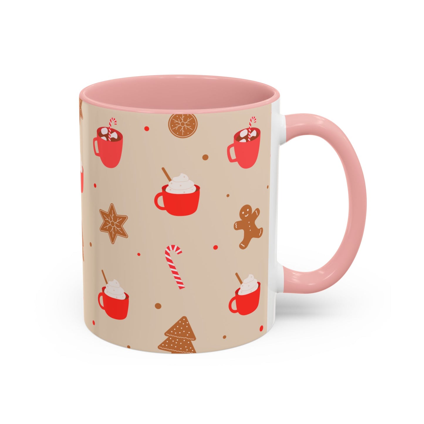 Festive Accent Coffee Mug, Holiday Gift, Hot Chocolate Lover, Christmas Decor, Winter Vibes, Cozy Mugs, Gift for her