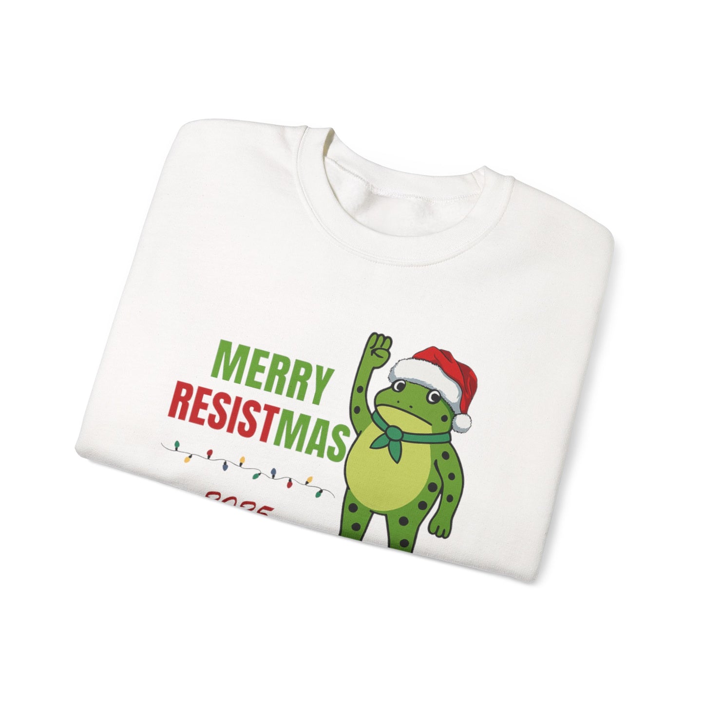 Merry Resistmas 2025 Crewneck Sweatshirt - Unisex Holiday Gift, Christmas Sweater, Funny Sweatshirt, Winter Apparel, Seasonal Fashion