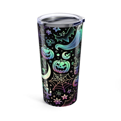 Spooky Vibes Tumbler, Halloween Spooky Engraved Tumbler | Ghost Ghouls Bats Tumbler | Engraved Bat Skeleton Tumbler | Ghost Ghouls Tumbler