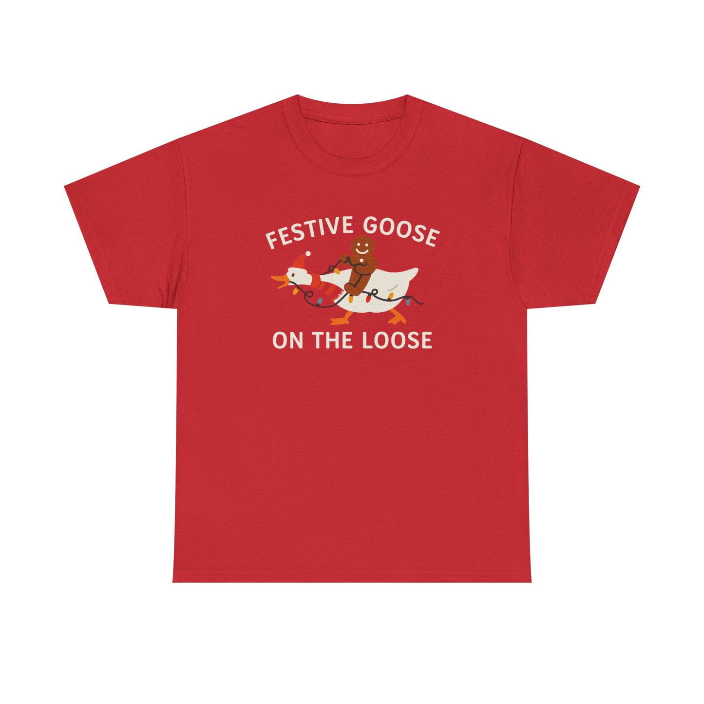 Festive Goose on the Loose Shirt, Funny Christmas Gingerbread Tee,  Holiday Comfort Colors T-Shirt, Cute Xmas Gift for Her and Him