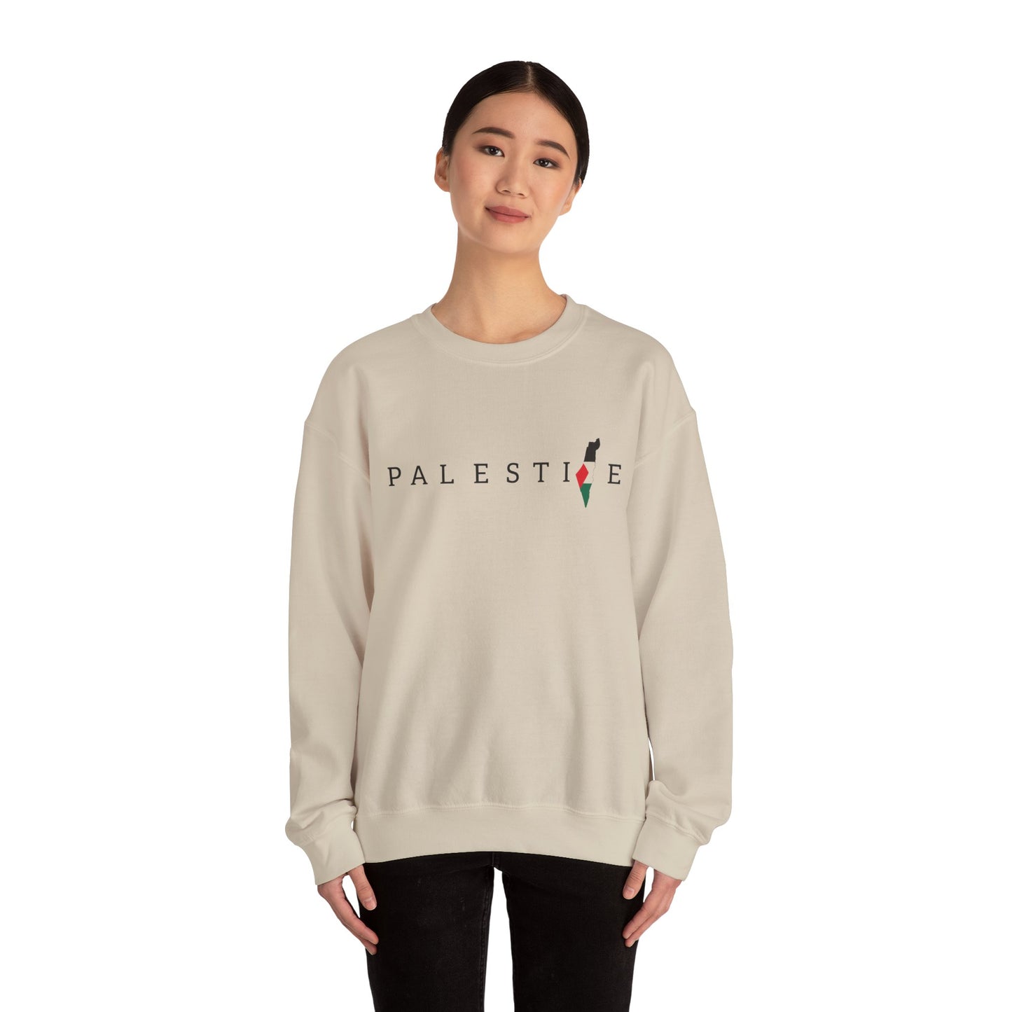 Palestine Heart Sweatshirt, Cozy Sweater, Casual Gift for Activists, Statement Apparel, Comfortable Layering Piece, Palestine Gift