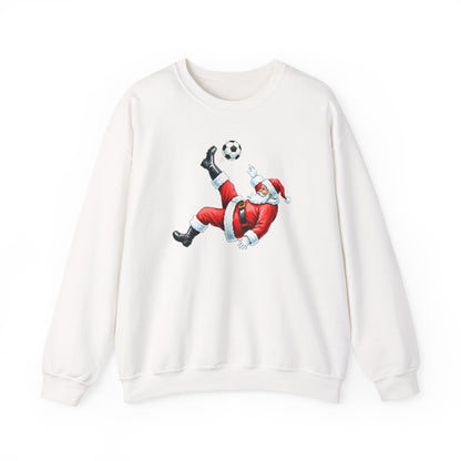 Festive Santa Soccer Crewneck Sweatshirt, Christmas Apparel, Winter Fashion, Holiday Gifts, Sports Lover, Cute Santa Design