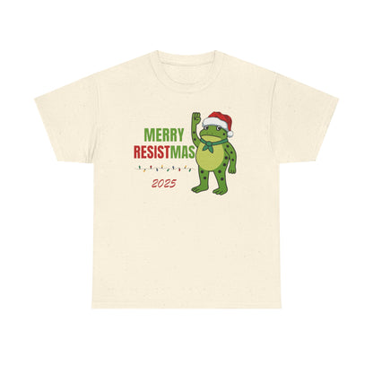 Merry Resistmas 2025 Tee, Funny Holiday T-Shirt, Christmas Gift, Unisex Cotton Top, Trendy Party Apparel, 2025 Celebratory Wear