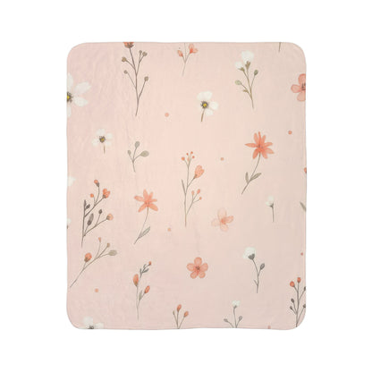 Floral Sherpa Blanket, Cozy Home Throw, Gift for Her, Indoor Comfort Blanket, Mother's Day Gift, Living Room Decor, Fleece Blanket
