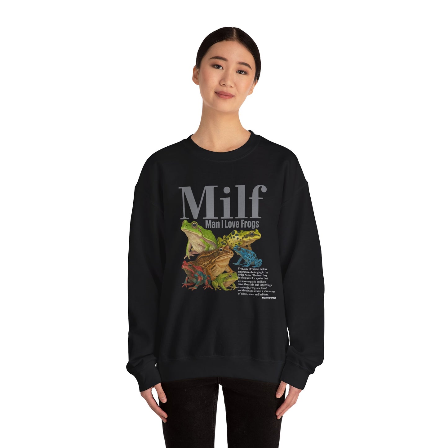 Man I Love Frogs Sweatshirt, Vintage Style Meme Frog Sweater, Funny Gen Z ''MILF'' Frog Crewneck, Inappropriate Gag Gift, Cozy Pullover