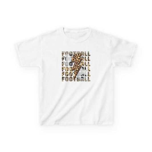 Leopard Lightning Football Kids T-Shirt, Youth Football Graphic Tee, Bold Game Day Shirt for Boys and Girls, Football world Cup  2026 shirt
