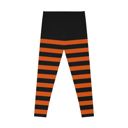 NEXTGRADE, Halloween Striped Leggings, Comfortable Workout Gear, Trendy Fashion, Fall Apparel, Perfect for Cozy Nights