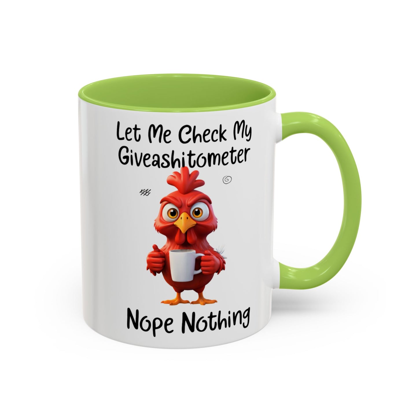 Funny Giveashitometer Mug | Sarcastic Coffee Mug with Rooster | Sassy Office Mug | Gift for Coworkers Friends