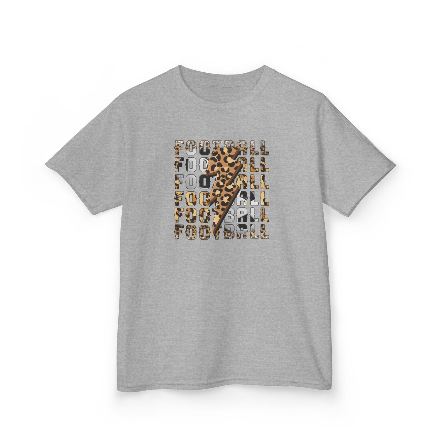 Leopard Lightning Football Kids T-Shirt, Youth Football Graphic Tee, Bold Game Day Shirt for Boys and Girls, Football world Cup  2026 shirt