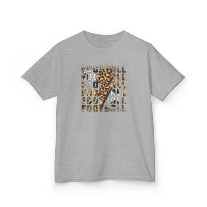 Leopard Lightning Football Kids T-Shirt, Youth Football Graphic Tee, Bold Game Day Shirt for Boys and Girls, Football world Cup  2026 shirt