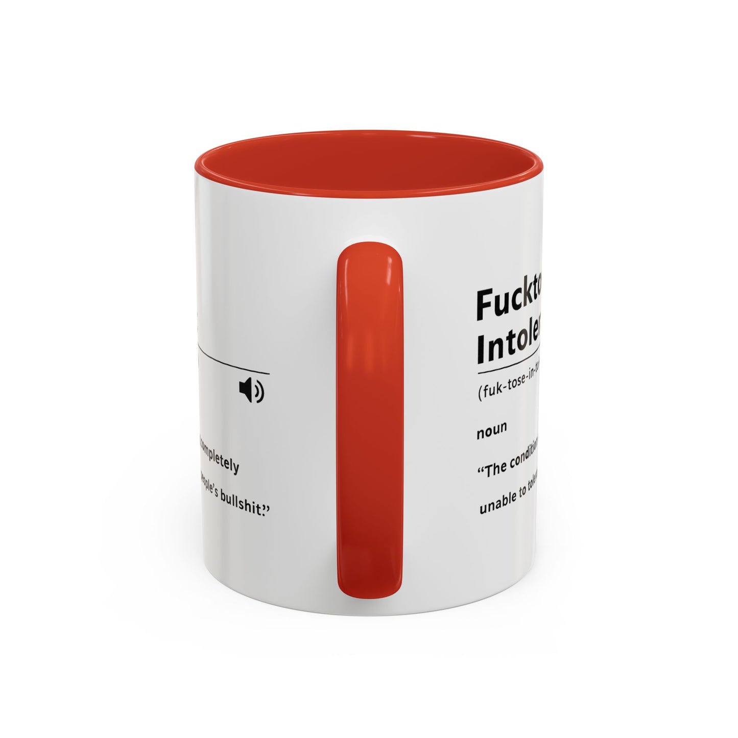 Fucktose Intolerant Definition Mug, Funny Accent Coffee Mug 11oz 15oz, Sarcastic Adult Humor Mug, Gag Gift for Friends