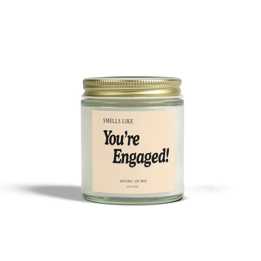 Engagement Scented Candle, You're Engaged Gift, Wedding Celebration, Romantic Home Decor, Natural Soy Wax, Candle for Couples