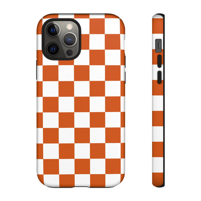Checkered Phone Case, Checkered Phone Case - iPhone 17 16 15 14 13 12 11 Pro Max  - Trendy Black and Brown Checkerboard
