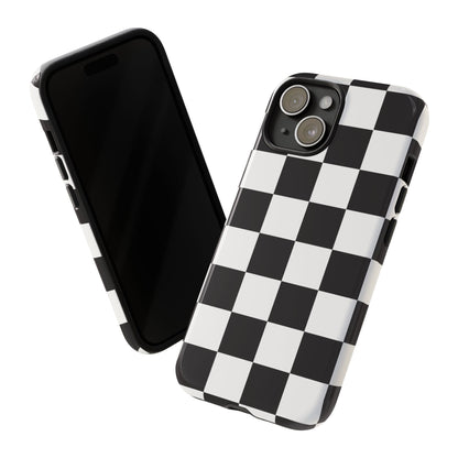 Black and White Checker iPhone Case, Stylish iPhone Cover for Teens, Holiday Gift, Unique Mobile Accessories, Tough Protection