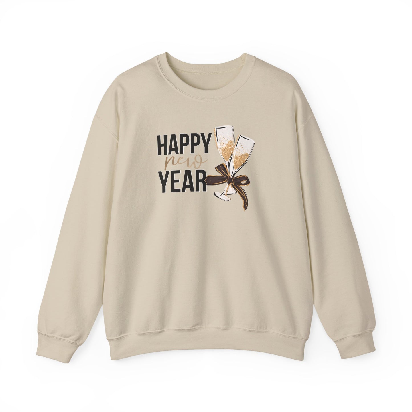 Happy New Year Sweatshirt | Champagne Toast Crewneck | New Year's Eve Party Shirt | Festive Winter Sweater | Cozy NYE Gift for Women Men