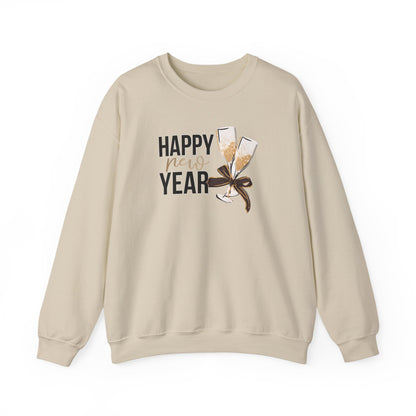 Happy New Year Sweatshirt | Champagne Toast Crewneck | New Year's Eve Party Shirt | Festive Winter Sweater | Cozy NYE Gift for Women Men