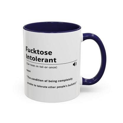 Fucktose Intolerant Definition Mug, Funny Accent Coffee Mug 11oz 15oz, Sarcastic Adult Humor Mug, Gag Gift for Friends