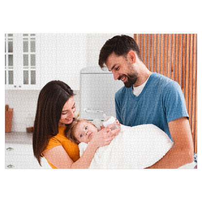 Family Photo Jigsaw Puzzle with Tin, Custom Picture Puzzle Keepsake, Personalized Family & Couples Gift