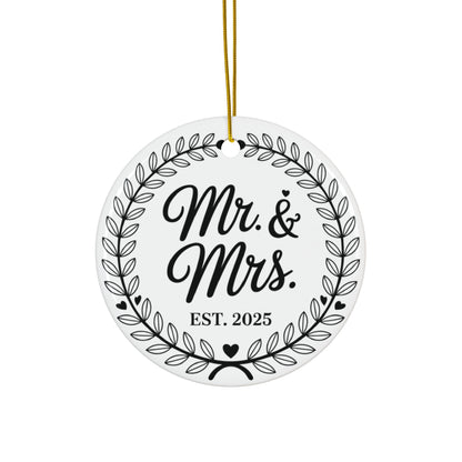 Mr and Mrs Ceramic Ornaments, Wedding & Anniversary Decor, Customizable Gifts, Holiday Keepsakes, Engagement Day