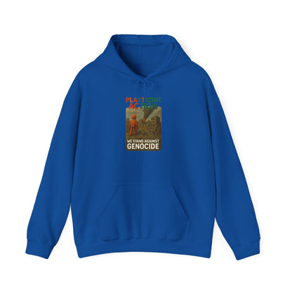 PLASTICINE ACTION Hoodie Palestine Anti Genocide hoodie Clay Art Gaza Protest Tee Human Rights Activist Gift Handmade Style Human Billboard