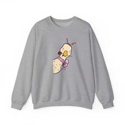 Cute Chick Scarf Sweatshirt | Cozy Bird Crewneck | Cute Animal Sweater | Kawaii Chick Pullover | Gift for Her | Fall Winter Cute Top