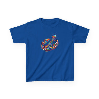 Colorful Flags Kids T-Shirt | International Flags Tee | Fun Support Shirt | 2026 World Cup USA T-Shirt, Political Soccer Fan Tee