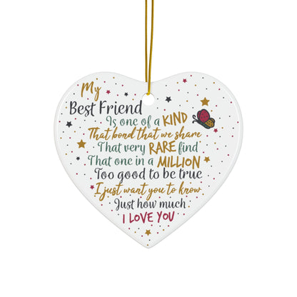 Best Friends Forever Heart Ornament  Friendship Christmas Gift, Cute BFF Keepsake, Holiday Tree Decoration for Bestie, Holiday Gift Idea