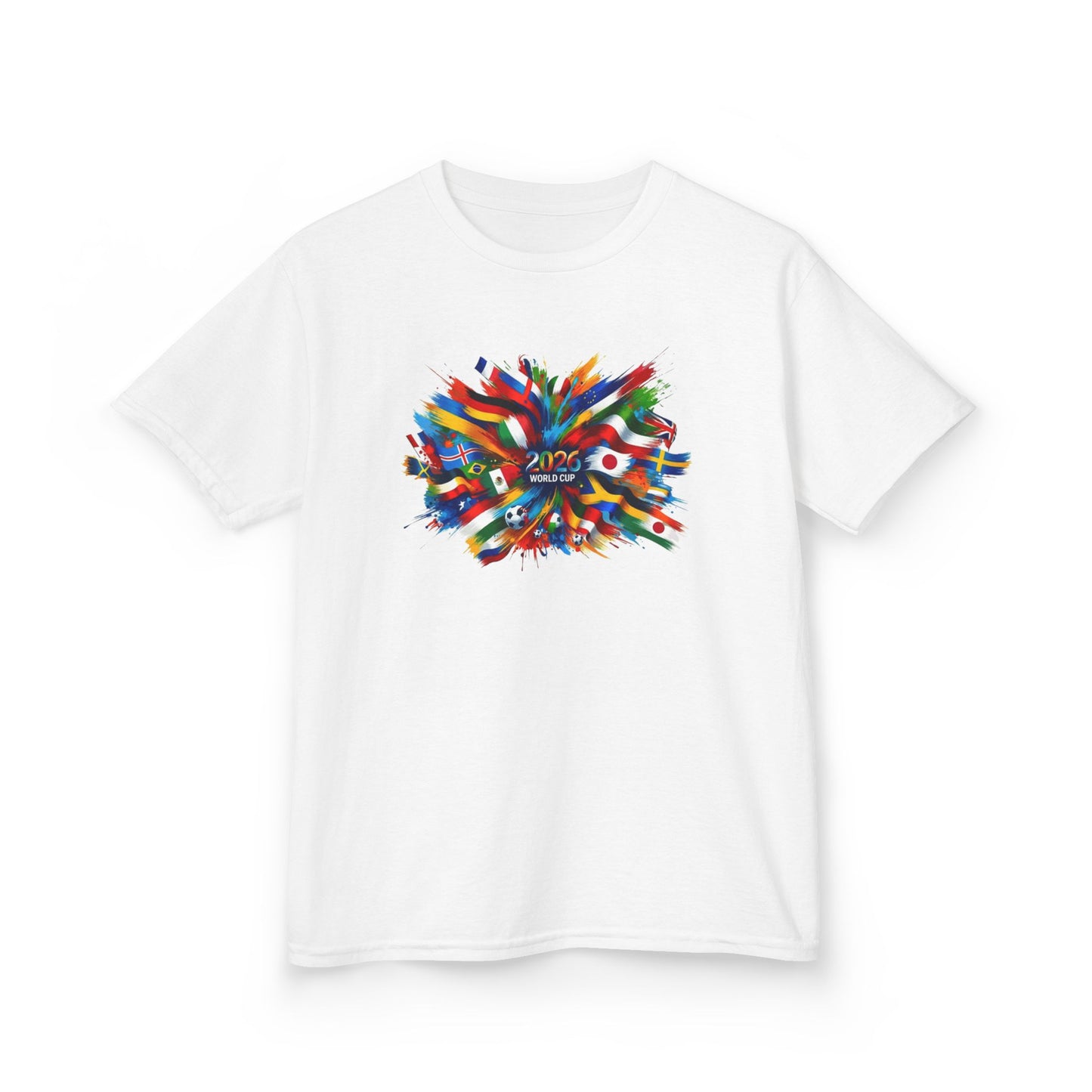 Colorful Paint Splash Kids T-Shirt | 2026 USA Soccer Tee for Kids | Abstract Art Graphic Shirt | Fun Youth Fan Gift, Football Lover Gift