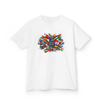 Colorful Paint Splash Kids T-Shirt | 2026 USA Soccer Tee for Kids | Abstract Art Graphic Shirt | Fun Youth Fan Gift, Football Lover Gift