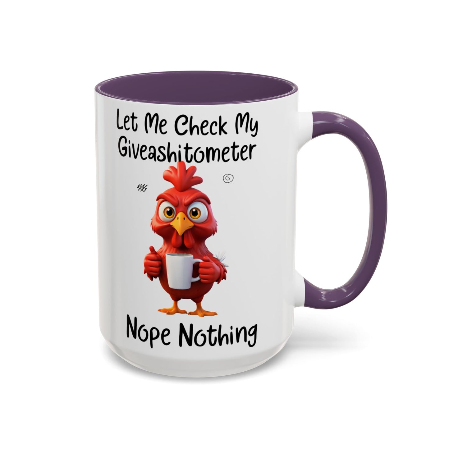 Funny Giveashitometer Mug | Sarcastic Coffee Mug with Rooster | Sassy Office Mug | Gift for Coworkers Friends