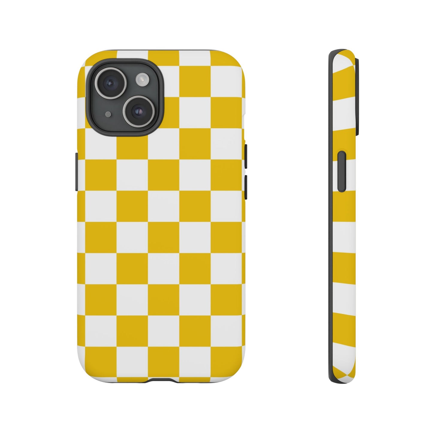 Yellow Checkered Phone Case - iPhone 17 Pro, 17, 16, 15, 14, 13, 12, 11, X, XR, XS MAX, Gift for Friends