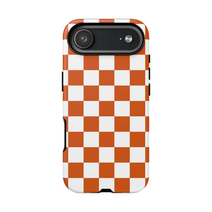 Checkered Phone Case, Checkered Phone Case - iPhone 17 16 15 14 13 12 11 Pro Max  - Trendy Black and Brown Checkerboard