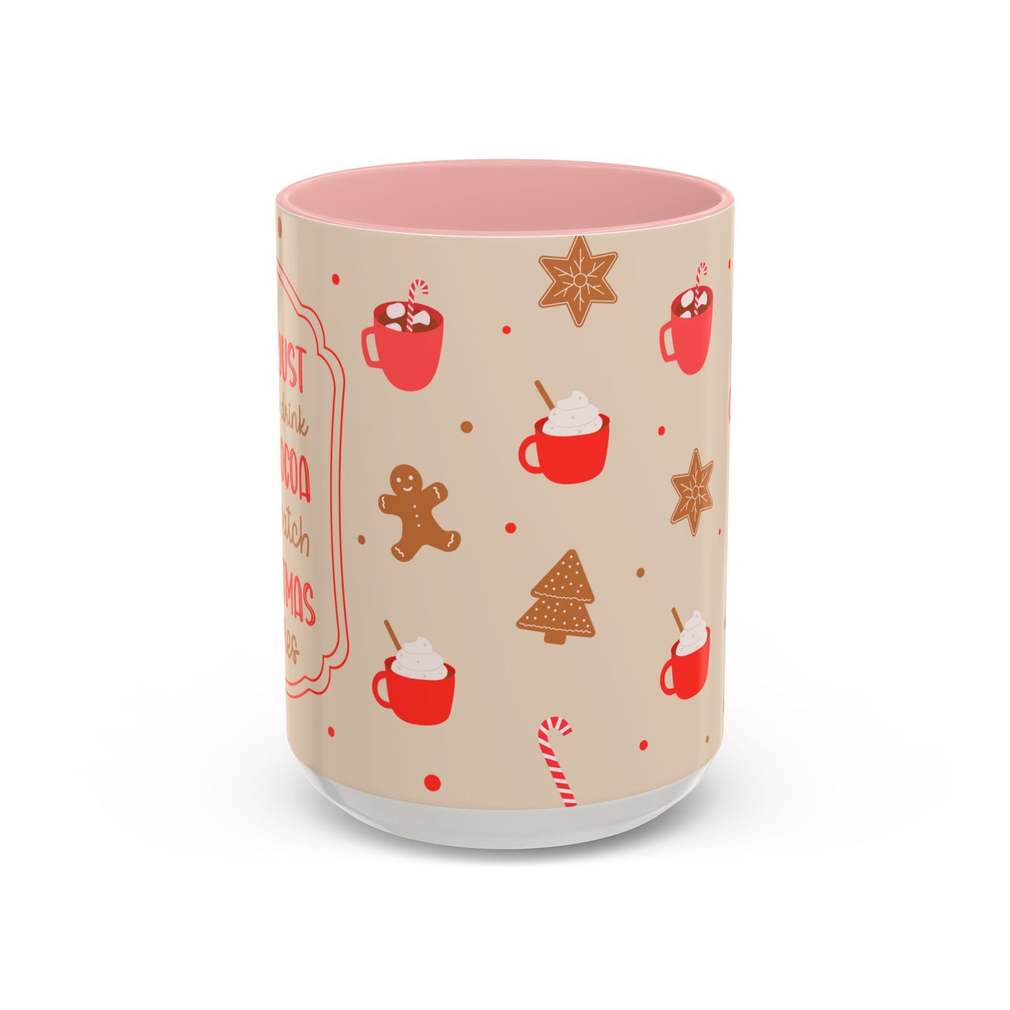 Festive Accent Coffee Mug, Holiday Gift, Hot Chocolate Lover, Christmas Decor, Winter Vibes, Cozy Mugs, Gift for her